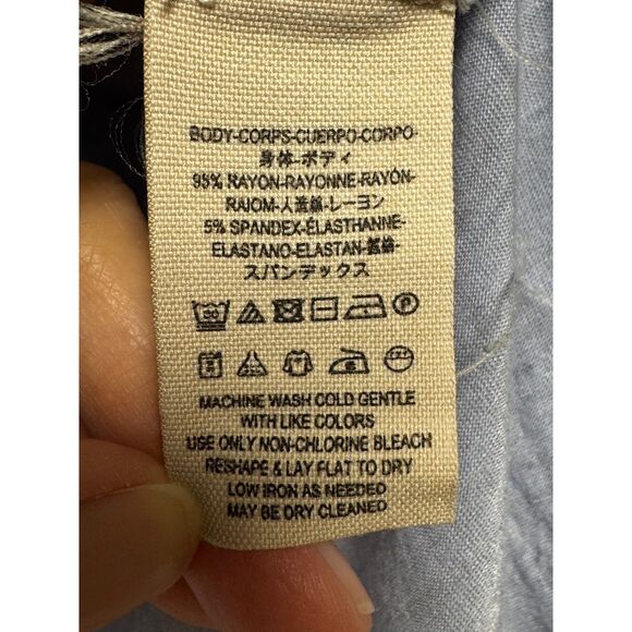 FREE PEOPLE Voyage T-Shirt, Sky, Oversized V-Neck, Sz XS - Picture 7 of 9